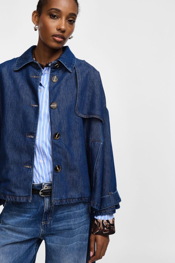 PLEASE DENIM JACKET WITH FRONT BUTTONS