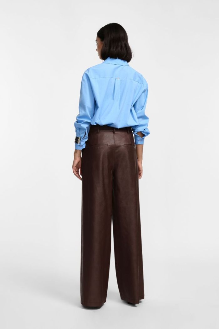 PLEASE TROUSERS PALAZZO HIGH-RISE  WITH FRONT PLEATS