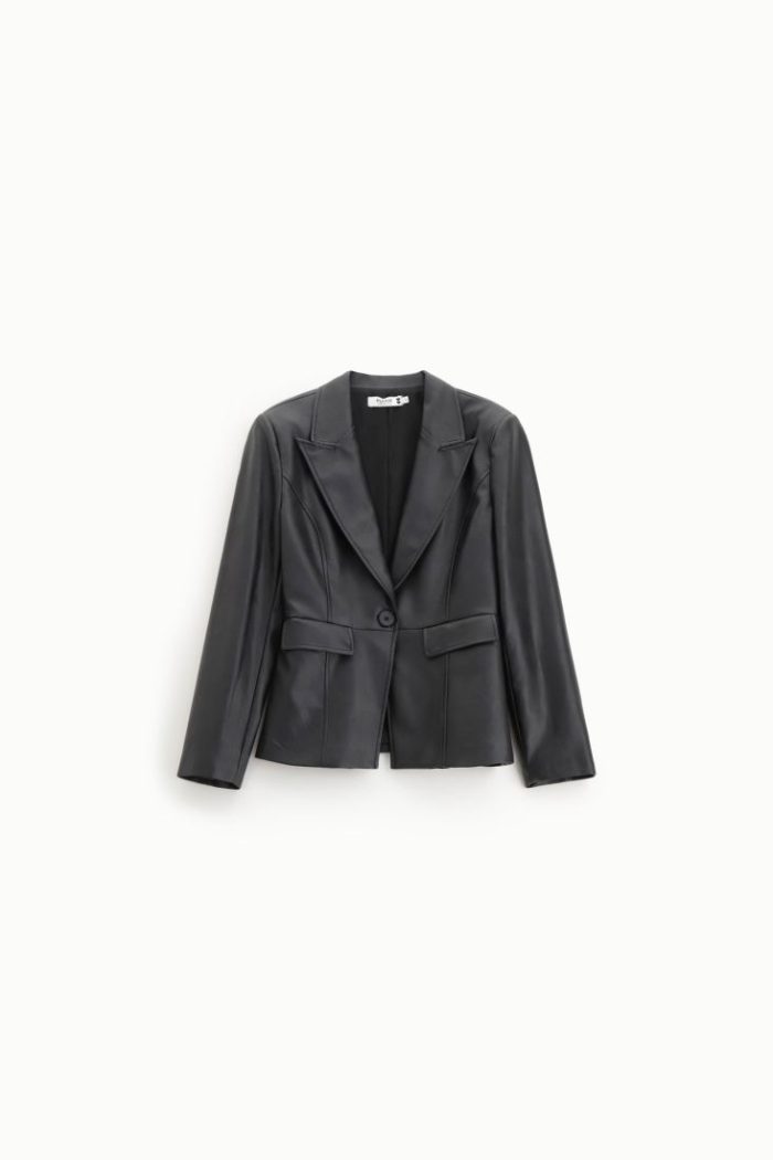 PLEASE FAUX LEATHER BLAZER J0LHHA4000