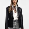 PLEASE FAUX LEATHER BLAZER J0LHHA4000