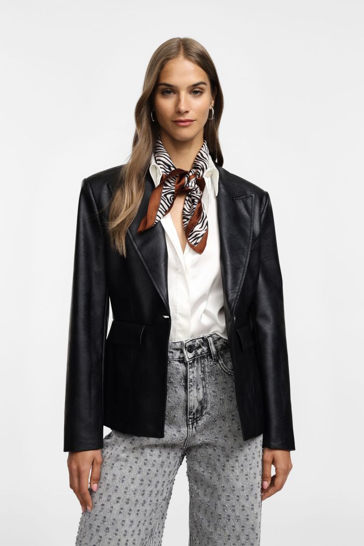 PLEASE FAUX LEATHER BLAZER J0LHHA4000