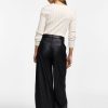 PLEASE FAUX LEATHER WIDE LEG PANTS