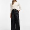 PLEASE FAUX LEATHER WIDE LEG PANTS