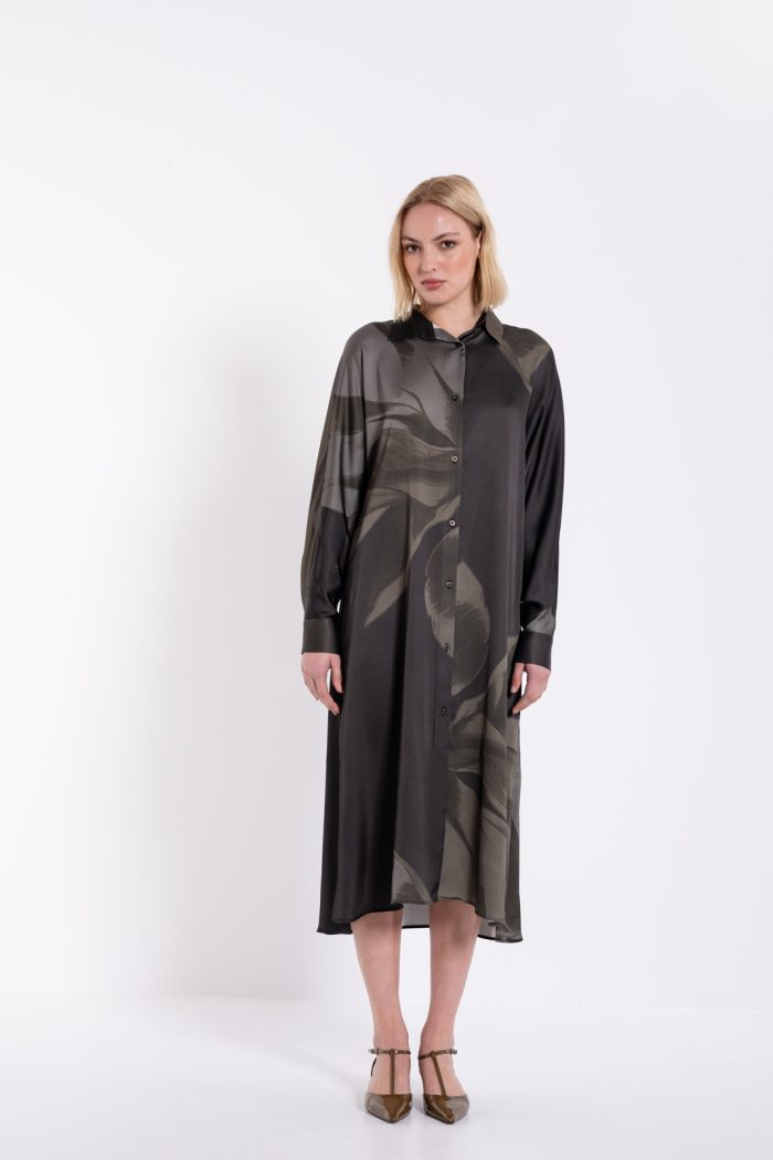 PHILOSOPHY  SATIN PRINT SHIRTDRESS