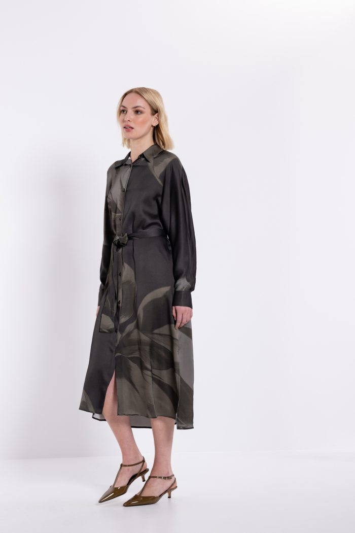 PHILOSOPHY  SATIN PRINT SHIRTDRESS