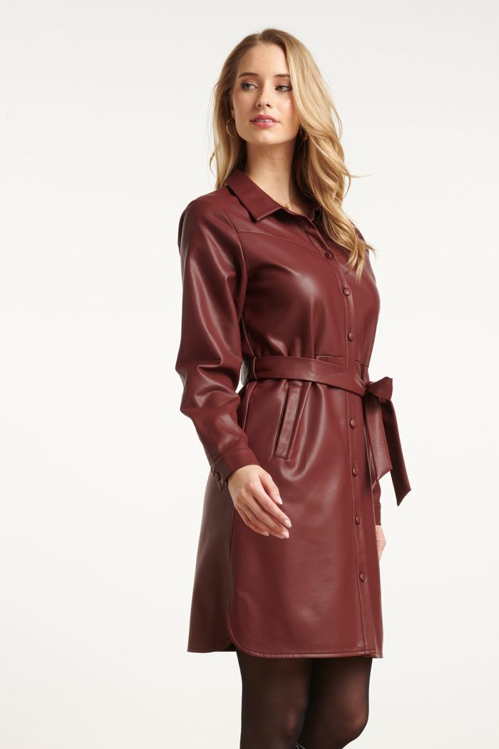 SMASHED LEMON  WOMENS PU SHIRT DRESS
