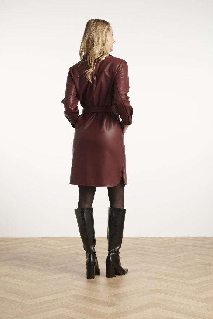 SMASHED LEMON  WOMENS PU SHIRT DRESS