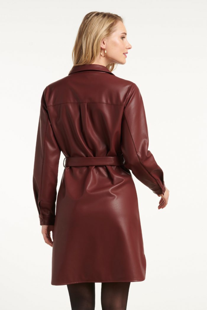 SMASHED LEMON  WOMENS PU SHIRT DRESS