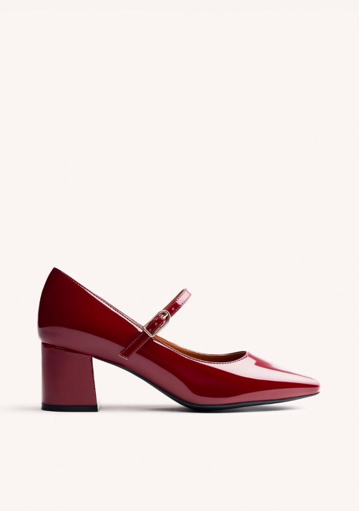 GIOSEPPO PATENT LEATHER EFFECT MARY-JANES WINDHAM BURDEOS