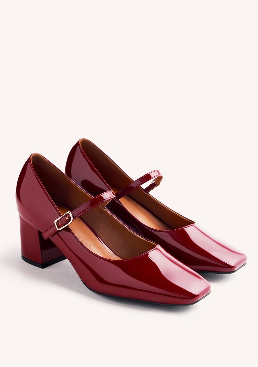 GIOSEPPO PATENT LEATHER EFFECT MARY-JANES WINDHAM BURDEOS