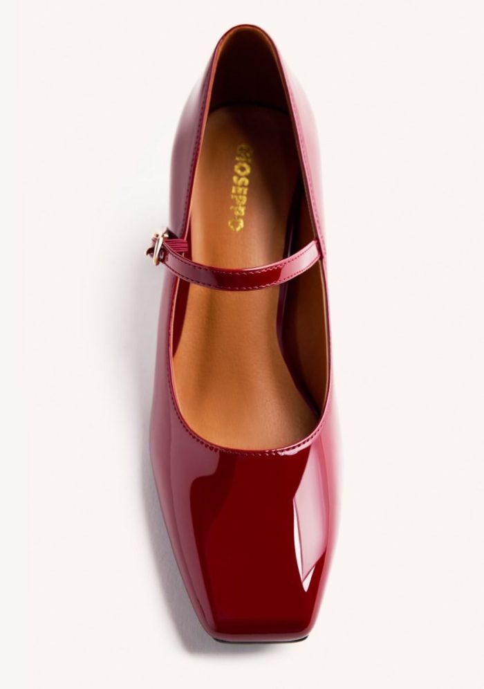 GIOSEPPO PATENT LEATHER EFFECT MARY-JANES WINDHAM BURDEOS