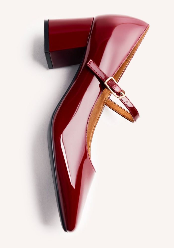 GIOSEPPO PATENT LEATHER EFFECT MARY-JANES WINDHAM BURDEOS