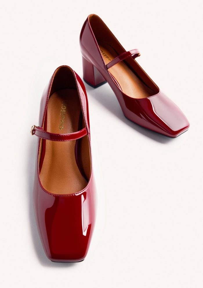 GIOSEPPO PATENT LEATHER EFFECT MARY-JANES WINDHAM BURDEOS