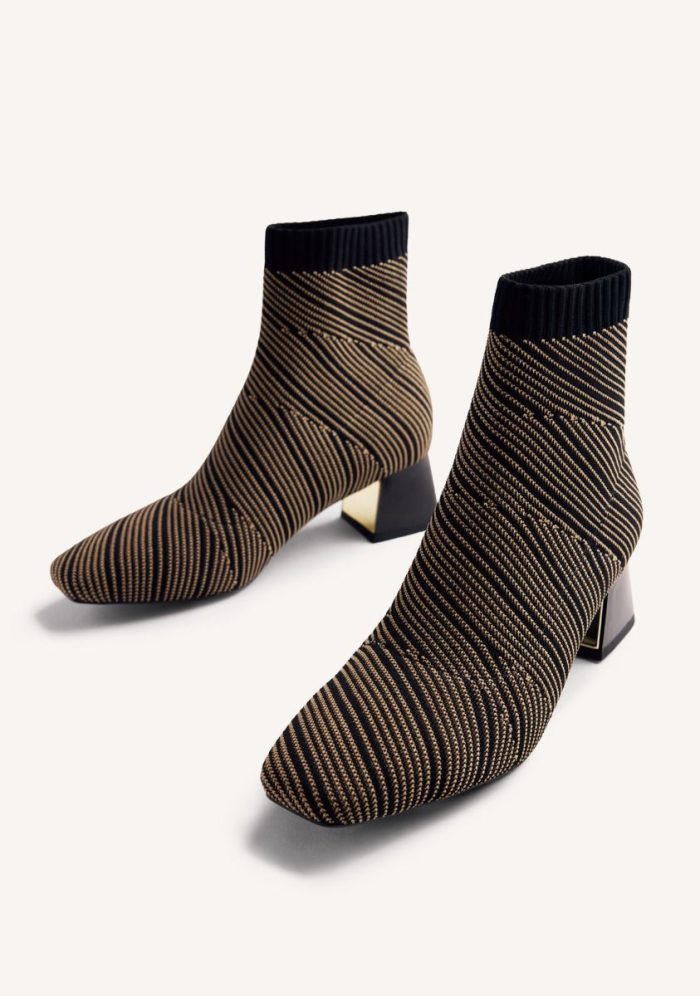 GIOSEPPO STRIPED ELASTIC ANKLE BOOTS SNOVER