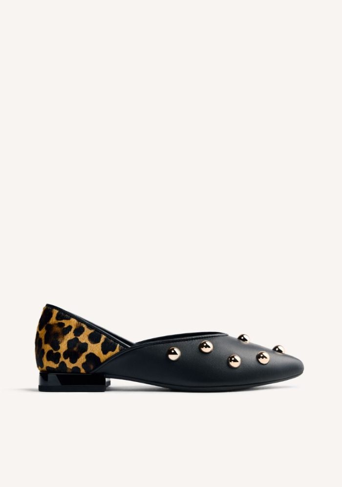 GIOSEPPO STUDDED LEATHER BALLET FLATS BRAHAM