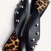 GIOSEPPO STUDDED LEATHER BALLET FLATS BRAHAM