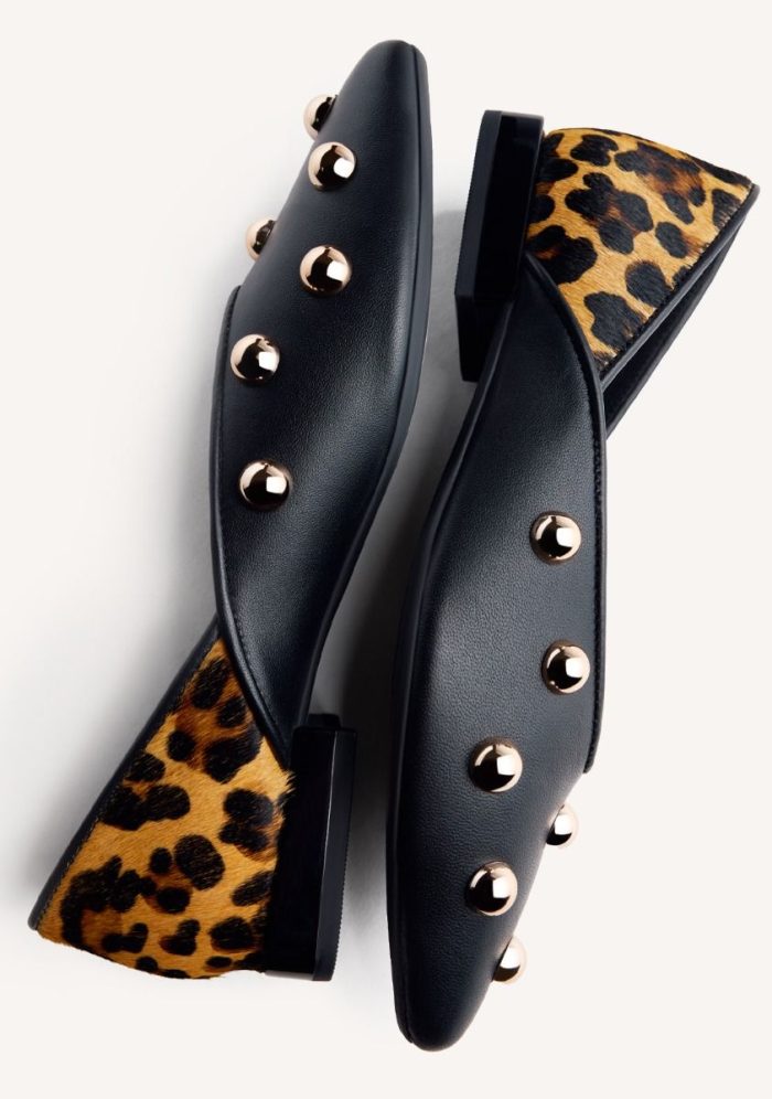 GIOSEPPO STUDDED LEATHER BALLET FLATS BRAHAM