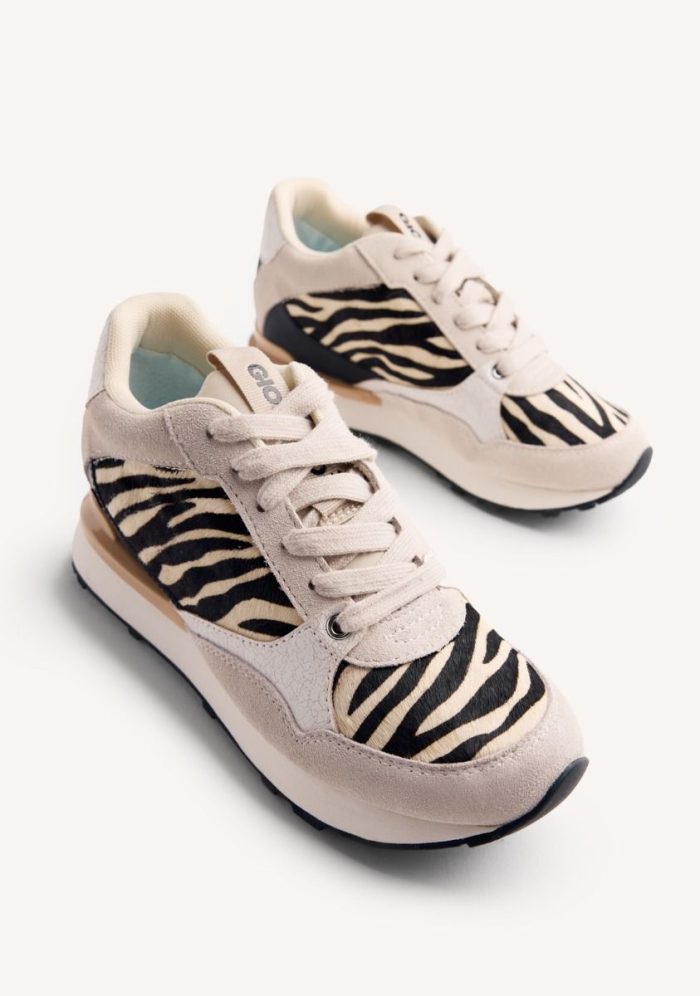 GIOSEPPO WEDGE ANIMAL PRINT LEATHER SNEAKERS BARODA