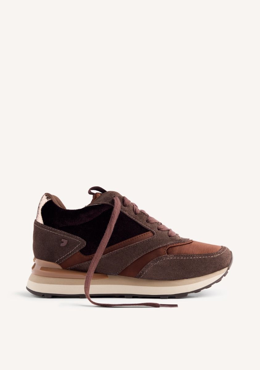 GIOSEPPO SATIN LEATHER WEDGE SNEAKERS LANDFALL