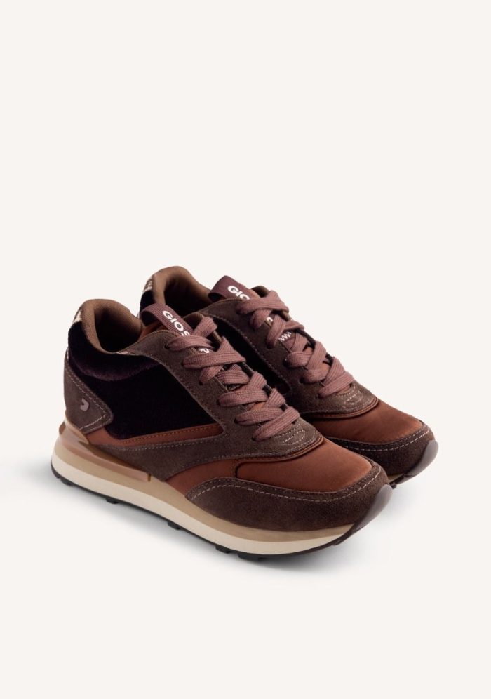 GIOSEPPO SATIN LEATHER WEDGE SNEAKERS LANDFALL