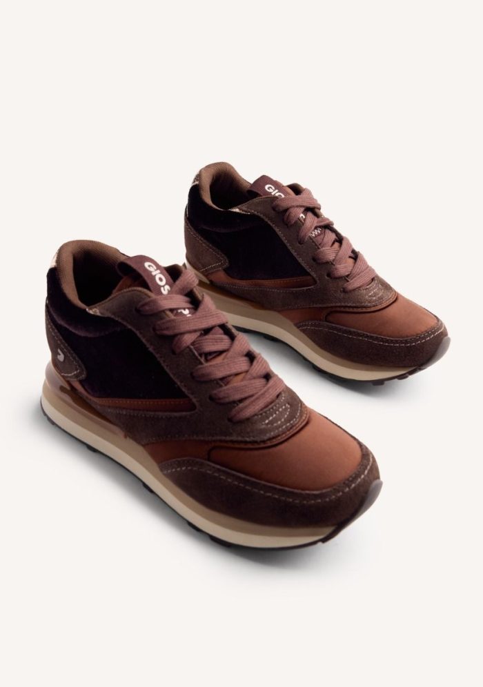 GIOSEPPO SATIN LEATHER WEDGE SNEAKERS LANDFALL