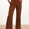 SMASHED LEMON RETRO CHIC BROWN FLARED PANTS