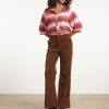 SMASHED LEMON RETRO CHIC BROWN FLARED PANTS