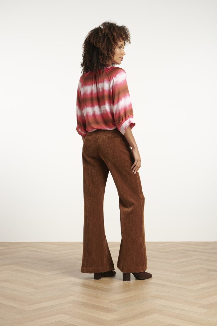 SMASHED LEMON RETRO CHIC BROWN FLARED PANTS