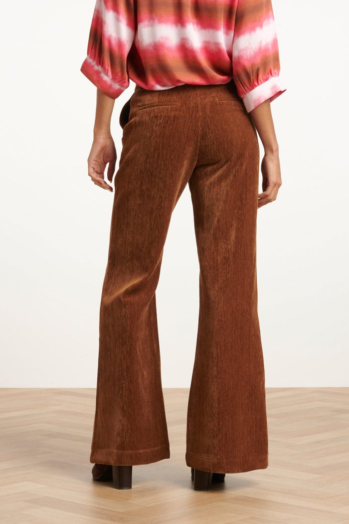 SMASHED LEMON RETRO CHIC BROWN FLARED PANTS