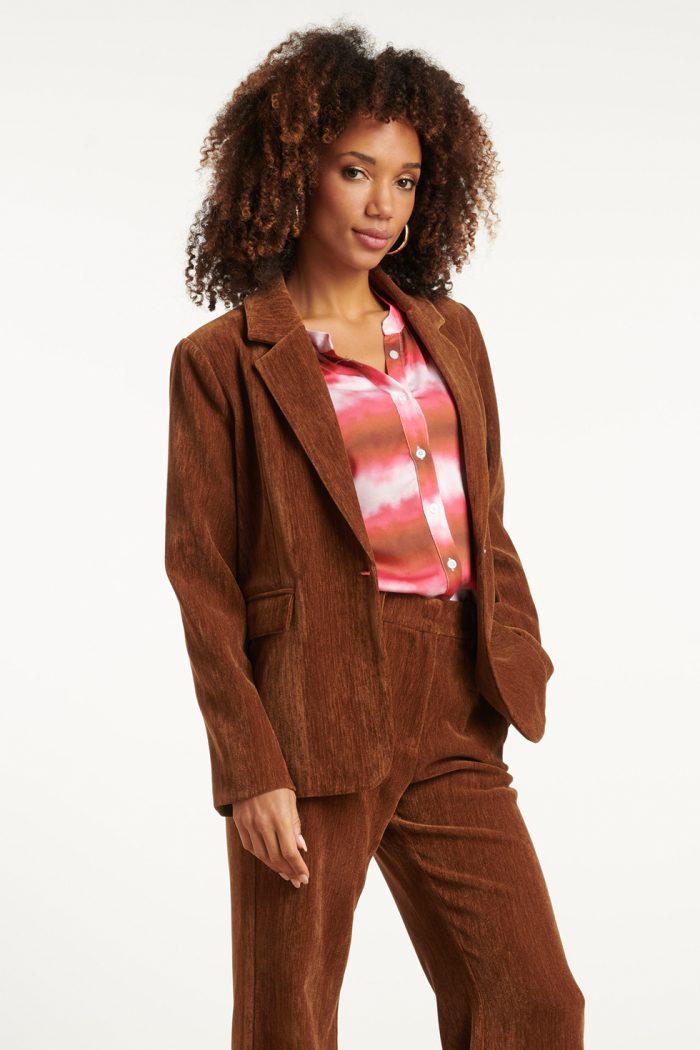 SMASHED LEMON RETRO CHIC BROWN BLAZER