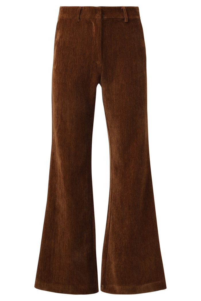 SMASHED LEMON RETRO CHIC BROWN FLARED PANTS