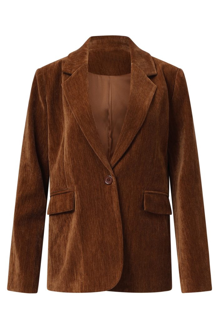 SMASHED LEMON RETRO CHIC BROWN BLAZER