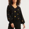 SMASHED LEMON HAARTJES KNIT TOP BLACK GOLD