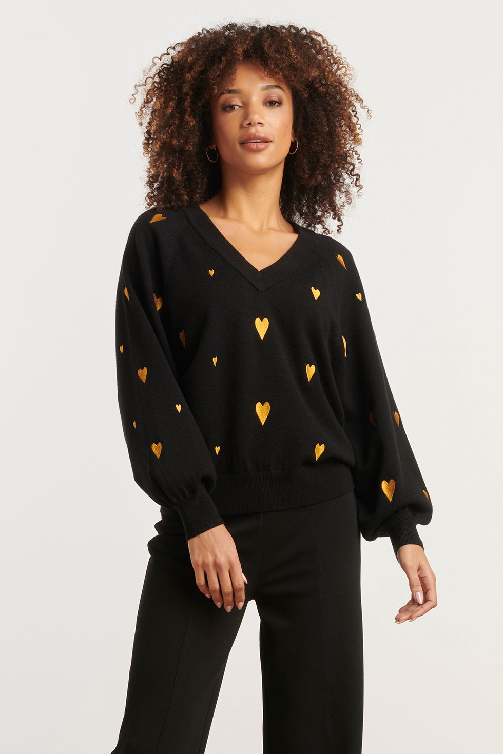 SMASHED LEMON HAARTJES KNIT TOP BLACK GOLD
