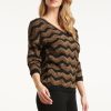 SMASHED LEMONZIG ZAG TOP WITH BLACK LUREX