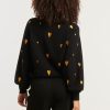 SMASHED LEMON HAARTJES KNIT TOP BLACK GOLD