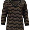 SMASHED LEMONZIG ZAG TOP WITH BLACK LUREX