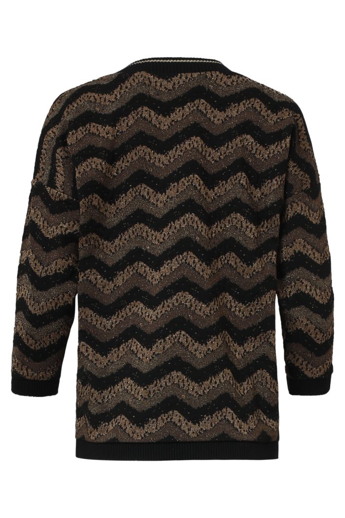 SMASHED LEMONZIG ZAG TOP WITH BLACK LUREX
