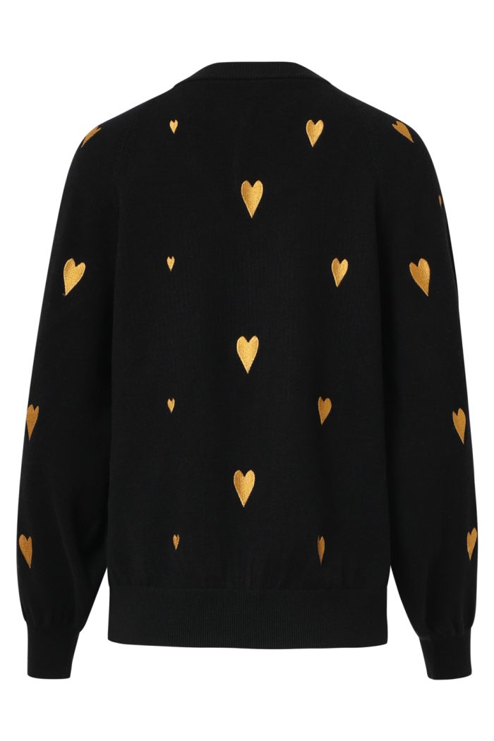 SMASHED LEMON HAARTJES KNIT TOP BLACK GOLD