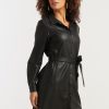 SMASHED LEMON  WOMENS PU SHIRT DRESS