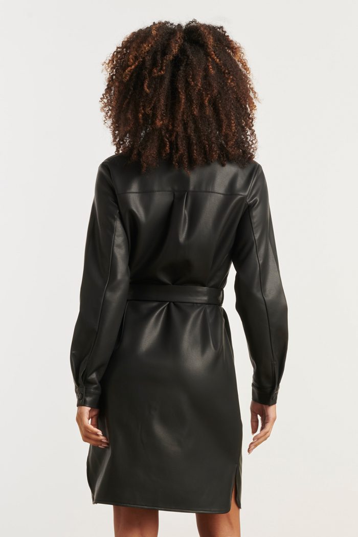 SMASHED LEMON  WOMENS PU SHIRT DRESS