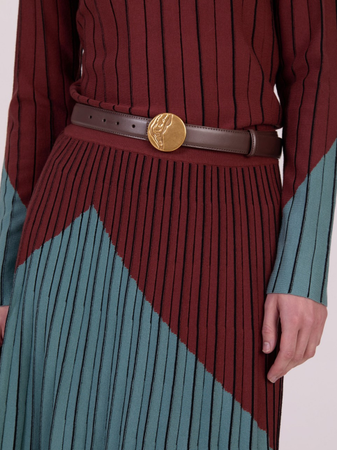 SKATIE GOLDEN BUCKET BELT BROWN