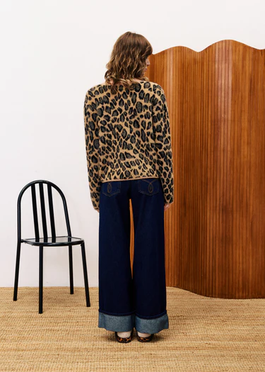 FRNCH BEGONIA LEOPARD CARDIGAN