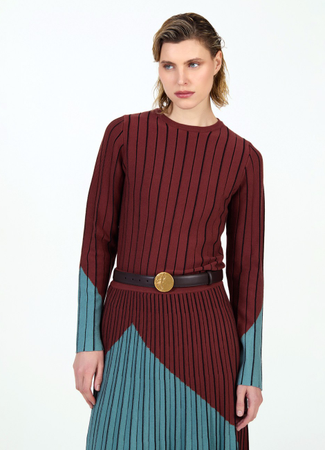 SKATIE BICOLOUR INTARSIA SWEATER