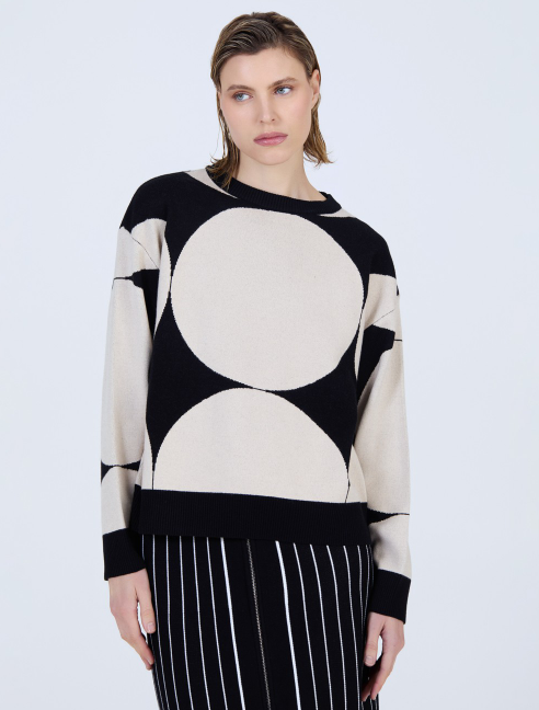 SKATIE JACQUARD SWEATER WITH CIRCLES