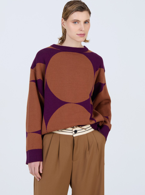SKATIE JACQUARD SWEATER WITH CIRCLES