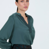 SKATIE SATIN RIBBED BLOUSE