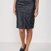 COLCCI FAUX LEATHER SKIRT WITH FRONT SLIT