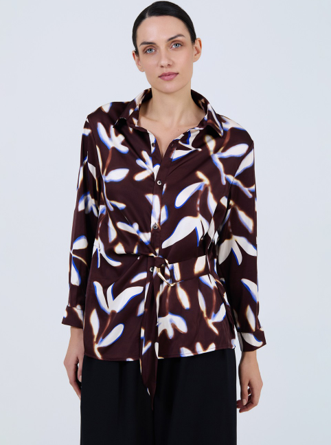 SKATIE FLORAL SATIN BLOUSE