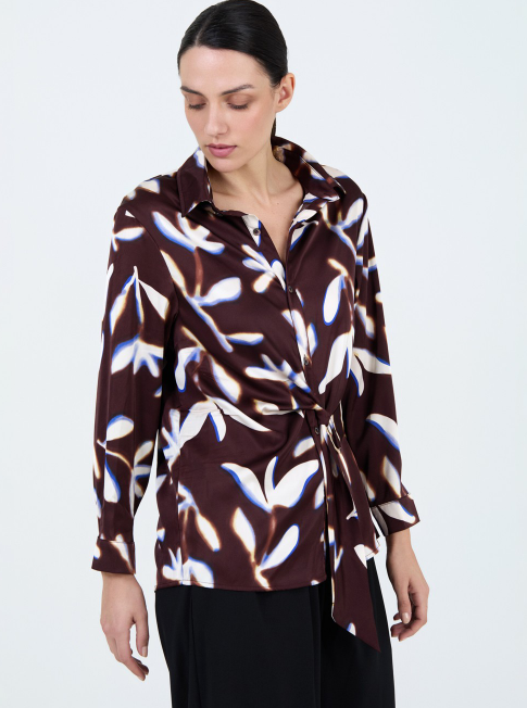 SKATIE FLORAL SATIN BLOUSE